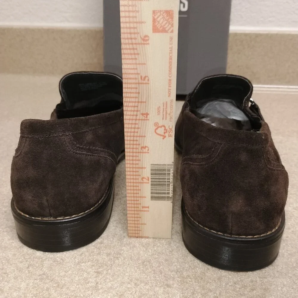 NWB Stacy Adams Hudsen Men 10.5 Suede Slip On Loafer Leather Upper Linings Brown